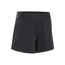Spodenki z paskiem do tańca nowoczesnego damskie czarne. Czarne spodenki sportowe damskie DOMYOS, xs, z bawełny, na fitness i siłownię. Za 59.99 zł.