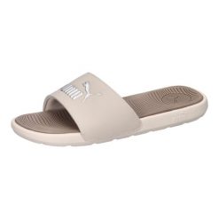 Klapki Damskie Puma Cool Cat Lato Basenowe Na Co Dzień. Brązowe klapki damskie Puma, bez wzorów, z materiału, bez obcasa. Za 119.00 zł.