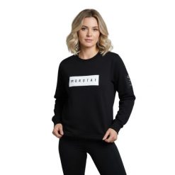 Bluza treningowa damska Morotai Naka Large Bloc Logo. Czarne bluzy bez kaptura damskie MOROTAI, l, z bawełny. Za 152.00 zł.