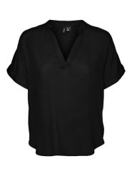 Vero Moda Koszulka "Beauty" w kolorze czarnym rozmiar: S. Czarne bluzki damskie Vero Moda, s, bez wzorów, z wiskozy, bez kołnierzyka. Za 91.99 zł.