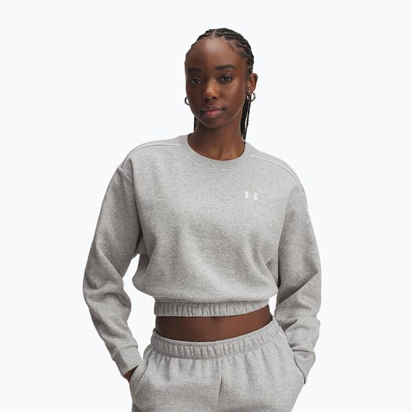 Bluza Under Armour Rival Feelce Shimmer Hoody. Szare bluzy bez kaptura damskie Under Armour, bez wzorów, bez ramiączek, bez kaptura. Za 199.99 zł.