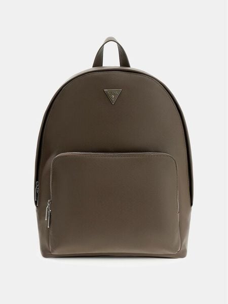 Guess Plecak 164329 Brązowy. Brązowe plecaki męskie Guess, z aplikacjami, ze skóry. Za 289.99 zł.