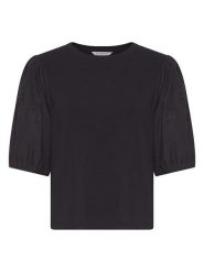 MOSS COPENHAGEN Bluzka w kolorze czarnym rozmiar: S/M. Czarne bluzki damskie MOSS COPENHAGEN, m, bez wzorów, bez kołnierzyka, bez ramiączek. Za 96.60 zł.