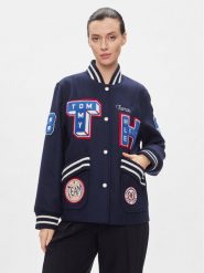 Tommy Hilfiger Kurtka bomber Collegiate Wool Blend Varsity WW0WW40479 Granatowy Regular Fit. Niebieskie kurtki damskie Tommy Hilfiger, l, bez wzorów, z wełny, bez kaptura. Za 2,189.00 zł.