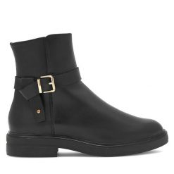 Botki Sergio Bardi. Czarne botki damskie Sergio Bardi, bez obcasa, na płaskiej podeszwie, bez zapięcia. Za 179.99 zł.