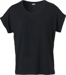 Clique T-shirt damski Katy z miękkiej wiskozy, luźny krój. Czarne t-shirty damskie CLIQUE, xs, bez wzorów, z elastanu, bez kołnierzyka. Za 124.52 zł.