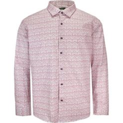 Koszula Taliowana Męska, Czerwona Długi Rękaw, Slim Fit, w Drobny Wzór Geometryczny -TO-ON. Czerwone koszule męskie TO-ON, m, bez wzorów, z bawełny, bez kołnierzyka, bez ramiączek. Za 109.00 zł.