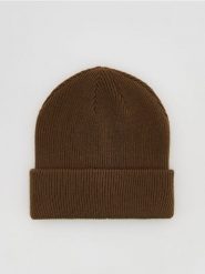 Czapka beanie z dodatkiem wełny - brązowy. Brązowe czapki męskie Reserved, bez wzorów, z wełny. Za 69.99 zł.