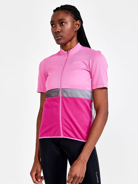 Craft Koszulka kolarska w kolorze różowym rozmiar: L. Różowe bluzki sportowe damskie Craft, l, z materiału, bez kołnierzyka, bez ramiączek. Za 94.95 zł.