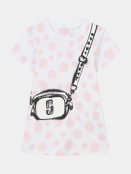 Marc Jacobs Sukienka codzienna W60146 S Écru Regular Fit. Sukienki dziewczęce MARC JACOBS, bez wzorów, z bawełny, bez ramiączek. Za 329.99 zł.