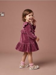 Elegancka sukienka z ozdobnymi falbanami - fioletowy. Fioletowe sukienki dziewczęce Sinsay, bez wzorów, eleganckie, bez ramiączek. Za 25.99 zł.
