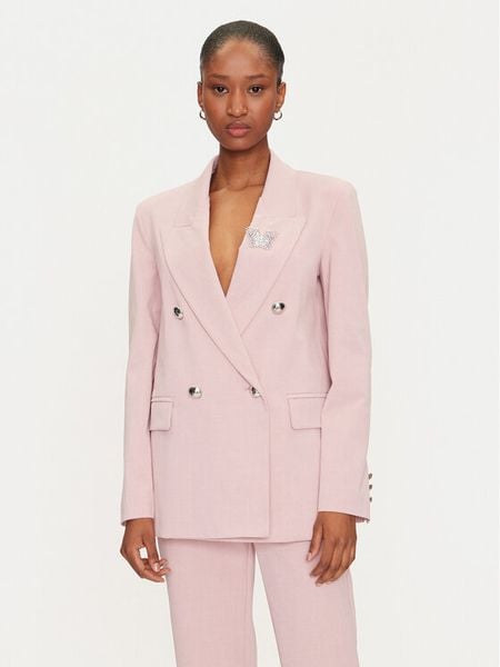 Maryley Marynarka 25EB282/14RS Różowy Regular Fit. Czerwone marynarki i żakiety damskie Maryley, m, bez wzorów, z syntetyku. Za 339.99 zł.