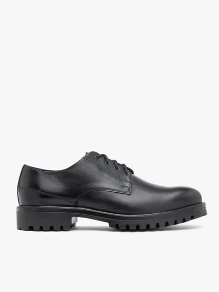 Czarne skórzane półbuty. Czarne buty wizytowe męskie Ryłko, ze skóry, bez zapięcia. Za 499.99 zł.