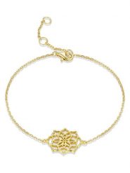 Les Favorites Pozłacana bransoletka z elementem ozdobnym rozmiar: onesize. Żółte bransoletki damskie Les Favorites, pozłacane. Za 73.99 zł.