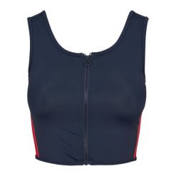 Damski crop top Urban Classic Stripe zip. Czerwone topy damskie Urban Classics, xs, bez wzorów, bez kołnierzyka. Za 104.00 zł.