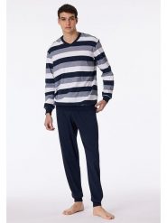 Schiesser Piżama w kolorze granatowym rozmiar: 50. Niebieskie piżamy męskie Schiesser, bez wzorów, z bawełny, bez ramiączek. Za 148.26 zł.