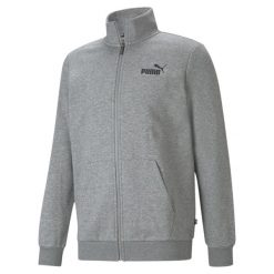 Bluza treningowa męska Puma ESS Track Jacket FL. Szare bluzy bez kaptura męskie Puma, bez wzorów, sportowe, bez kołnierzyka, bez ramiączek. Za 229.00 zł.