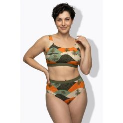 Damskie Bikini liście palmowe miękkie miseczki regulowane ramiączka. Zielone bikini damskie Ulla Popken, bez wzorów, plus size. W wyprzedaży za 191.99 zł.
