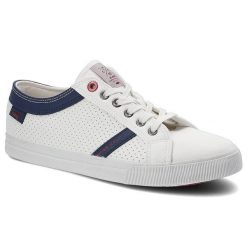 Białe Trampki Cross Jeans Męskie Stylowe Obuwie. Białe trampki i tenisówki męskie Cross Jeans, z aplikacjami, z jeansu, bez zapięcia. Za 109.00 zł.