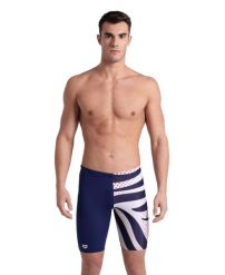 Spodenki Treningowe Arena Multi Stripes Swim Jammer. Białe kąpielówki męskie Arena, m, bez wzorów, z materiału, do pływania. Za 201.98 zł.