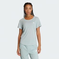 Koszulka Workout Essentials Scoop Neck. Zielone bluzki damskie Adidas, bez kołnierzyka, bez ramiączek. Za 109.00 zł.