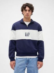 GAP Bluza w kolorze biało-granatowym rozmiar: S. Niebieskie bluzy bez kaptura męskie GAP, s. Za 140.53 zł.