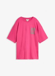 T-shirt oversize z czystej bawełny organicznej. Białe t-shirty damskie bonprix, bez wzorów, z bawełny, bez kołnierzyka. Za 74.99 zł.