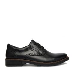 Półbuty Rieker. Czarne buty wizytowe męskie Rieker, bez zapięcia. Za 399.99 zł.