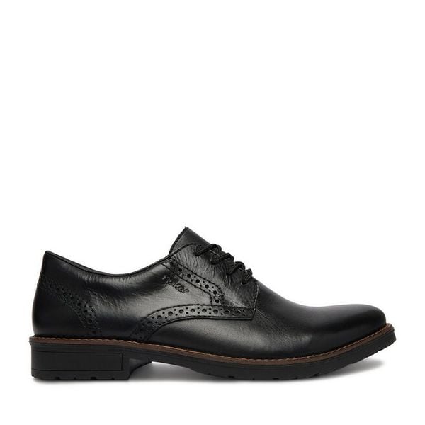 Półbuty Rieker. Czarne buty wizytowe męskie Rieker, bez zapięcia. Za 399.99 zł.