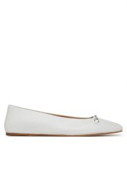MICHAEL Michael Kors Baleriny Lena 40S5LEFP1L Biały. Białe baleriny damskie MICHAEL Michael Kors, bez wzorów, ze lnu, bez obcasa. Za 419.99 zł.