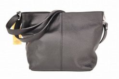 Listonoszka skórzana BARBERINI'S czarna 12-1. Czarne shopper bag damskie Barberinis, bez wzorów, ze skóry, duże, bez dodatków. Za 199.99 zł.