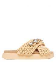 Inuikii Klapki Woven Stones 70104-106 Beżowy. Brązowe klapki damskie Inuikii, bez wzorów, z materiału, bez obcasa. Za 1,029.00 zł.