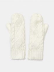 Rękawiczki jednopalczaste - kremowy. Białe rękawiczki damskie Sinsay, bez wzorów. Za 29.99 zł.