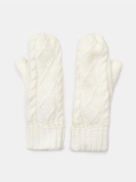 Rękawiczki jednopalczaste - kremowy. Białe rękawiczki damskie Sinsay, bez wzorów. Za 29.99 zł.