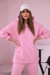 Komplet ocieplany z bluzą z kapturem jasno różowy. Czerwone bluzy z kapturem damskie KESI, l, z bawełny. Za 397.29 zł.