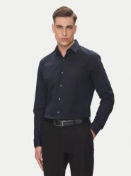 Calvin Klein Koszula Essential LV019EU000 Granatowy Slim Fit. Niebieskie koszule męskie CALVIN KLEIN, m, bez wzorów, z bawełny, bez kołnierzyka, bez ramiączek. Za 209.99 zł.
