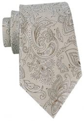 Męski Krawat - Chattier - Jasny Beż (Ecru), Wzór Kwiatowy. Krawaty i muchy męskie Chattier, bez wzorów, z tkaniny, eleganckie. Za 55.00 zł.