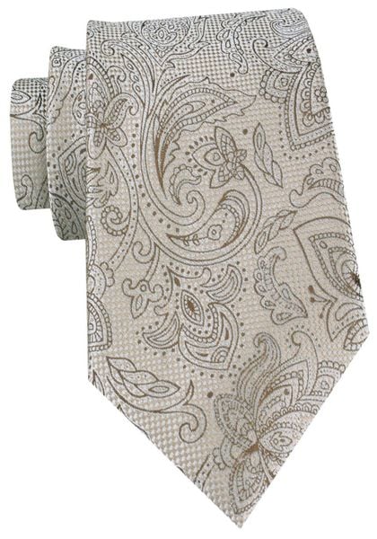 Męski Krawat - Chattier - Jasny Beż (Ecru), Wzór Kwiatowy. Krawaty i muchy męskie Chattier, bez wzorów, z tkaniny, eleganckie. Za 55.00 zł.