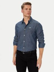 Guess Koszula M6YH44 D1297 Granatowy Regular Fit. Niebieskie koszule męskie Guess, m, z aplikacjami, z bawełny, bez kołnierzyka, bez ramiączek. Za 434.99 zł.