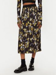 Versace Jeans Couture Spódnica plisowana 78HAE805 Czarny Regular Fit. Czarne spódniczki damskie Versace Jeans Couture, bez wzorów, z jeansu, plisowane. Za 799.99 zł.
