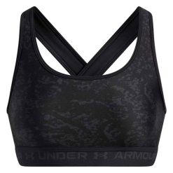 Top Under Armour Crossback Średni Print Damskie. Czarne topy sportowe damskie Under Armour, s, bez wzorów, z elastanu, bez ramiączek. Za 176.50 zł.