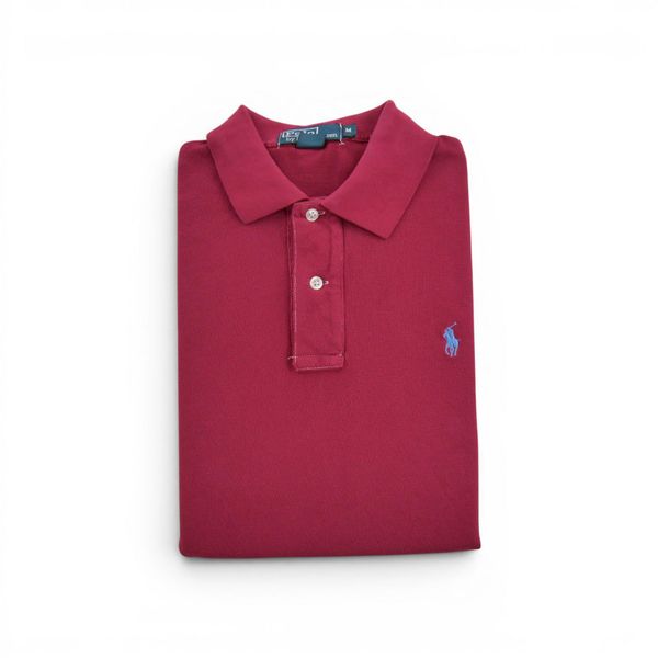 Polo Ralph Lauren koszulka męska z krótkim rękawem. Czerwone koszulki polo męskie Ralph Lauren, l, bez wzorów, z materiału, bez ramiączek. Za 127.76 zł.