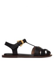 Coccinelle Sandały E4 U91 18 01 01 Czarny. Czarne sandały damskie Coccinelle, bez wzorów, ze skóry, bez obcasa, na płaskiej podeszwie. Za 849.99 zł.