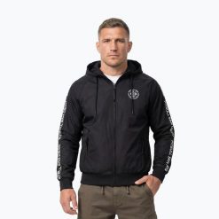 Kurtka męska Pitbull Athletic Tape Nylon Hooded. Czarne kurtki męskie PITBULL, m, bez wzorów, z materiału, bez kaptura. Za 219.99 zł.