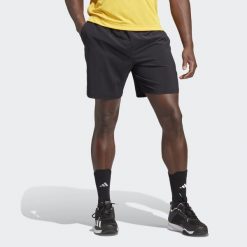 Club Tennis Stretch Woven Shorts. Czarne szorty męskie Adidas, bez wzorów, z elastanu, klasyczne. Za 175.30 zł.