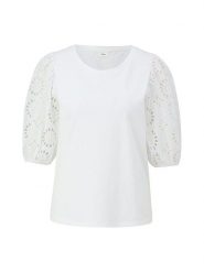 S.Oliver Bluzka w kolorze białym rozmiar: 34. Białe bluzki damskie S.Oliver, s, bez wzorów, z bawełny, bez kołnierzyka, bez ramiączek. Za 173.99 zł.