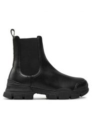 LOVE MOSCHINO Sztyblety JA15504G0LIA0000 Czarny. Czarne botki damskie Love Moschino, ze skóry, bez obcasa, na płaskiej podeszwie, bez zapięcia. Za 529.99 zł.