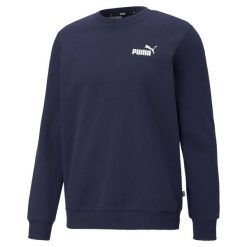 Bluza Puma ESS Small Logo Crew. Niebieskie bluzy bez kaptura męskie Puma, s, z bawełny. W wyprzedaży za 156.25 zł.