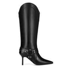Kowbojki Eva Minge. Czarne kozaki damskie Eva Minge, bez obcasa, na szpilce. Za 479.99 zł.
