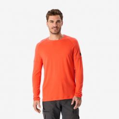 Koszulka męska trekkingowa z długim rękawem Simond Merino Resist. Brązowe koszulki męskie z długim rękawem FORCLAZ, l, z materiału. Za 199.96 zł.